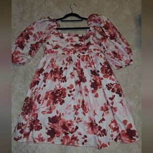 Abercrombie & Fitch Floral Red and Pink Women Dress